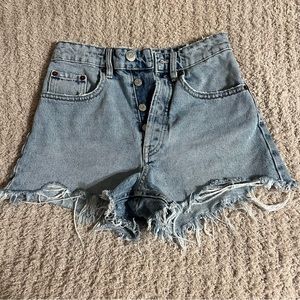 Zara High Waisted Jean Shorts size 0